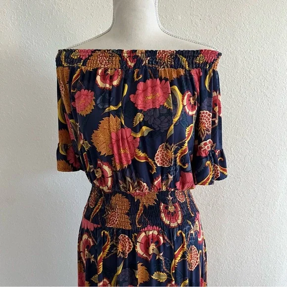 Jaase Leah Off The Shoulder Maxi Dress Womens Small Gypsy Bohemian Boho Festival - Picture 4 of 5